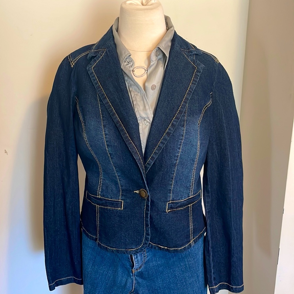 Baccini short jean blazer - Picture 1 of 7
